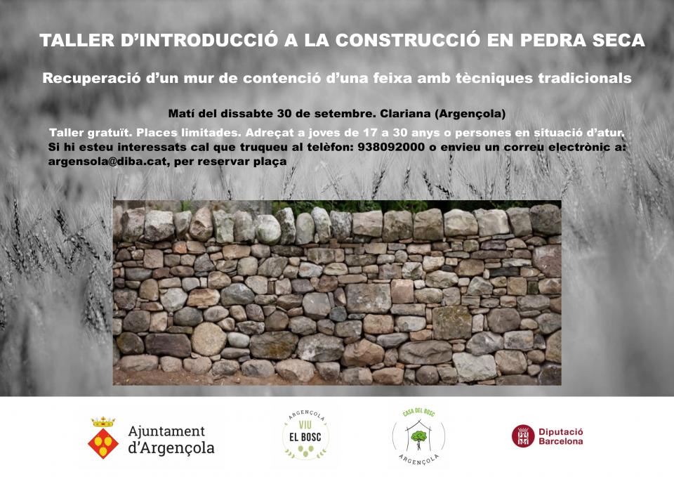 cartell Taller d'introducció a la Pedra Seca