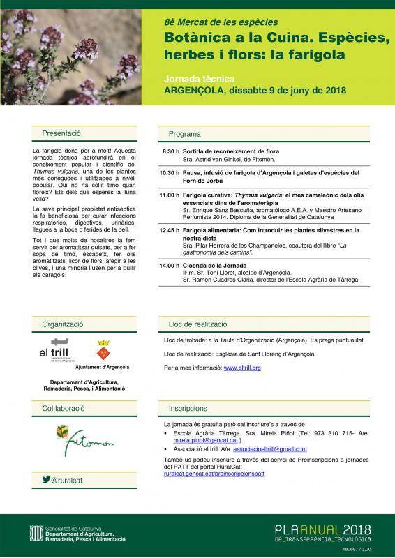 Jornada Tècnica Botànica a la Cuina. Espècies, herbes i flors - Argençola