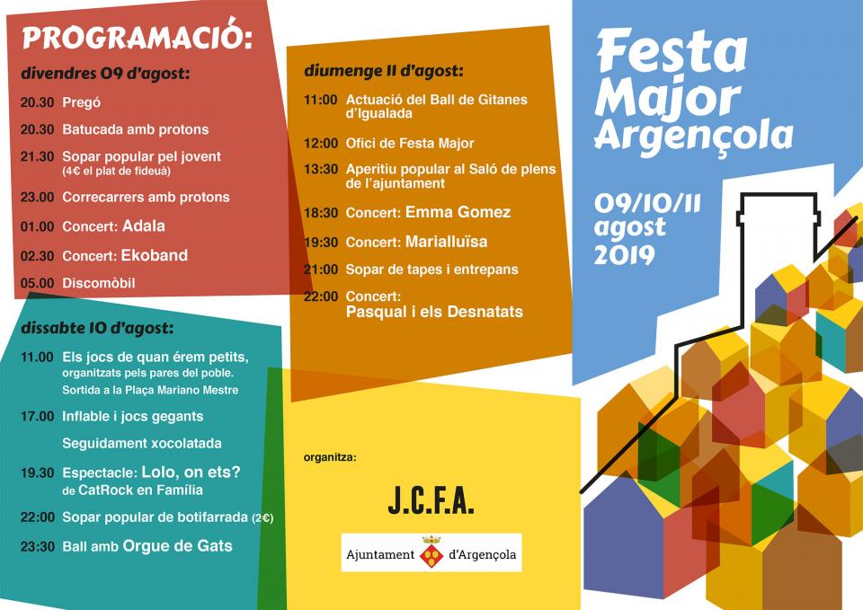 Festa major d'Argençola 2019 Festa major d'Argençola 2019