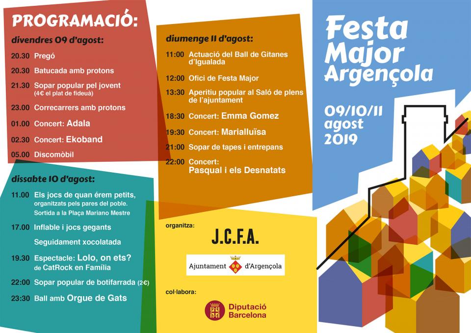cartell Festa major d'Argençola 2019