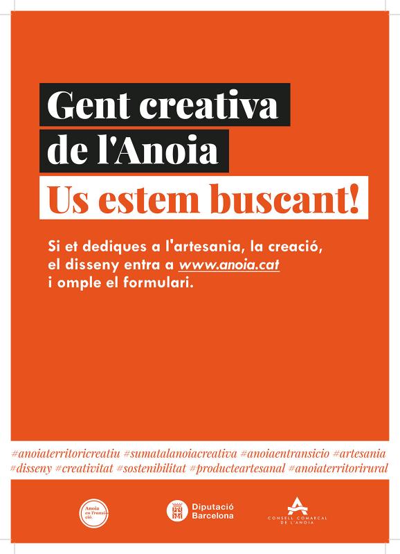 'Gent creativa de l’Anoia, us estem buscant!', nova campanya del Consell Comarcal de l’Anoia