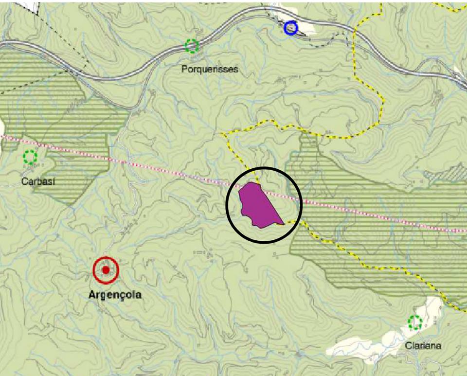 Proposta d'ubicació de la nova granja d' Albarells Agricola S.l. - Argençola