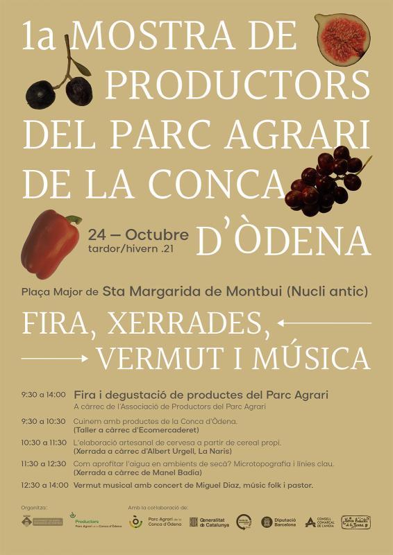 cartell 1a Mostra de Productors del Parc Agrari de la Conca d'Òdena