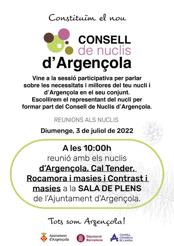 cartell Reunió Consell de Nuclis a Argençola