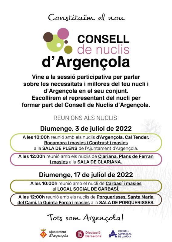 Constitució del Consell de Nuclis d'Argençola