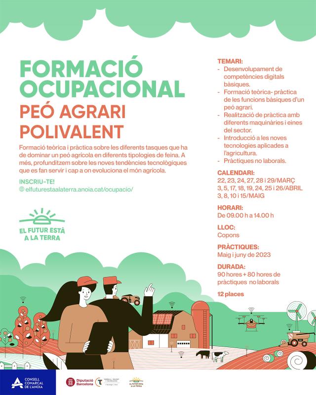 Peó agrari polivalent, nova formació ocupacional del Consell Comarcal de l'Anoia