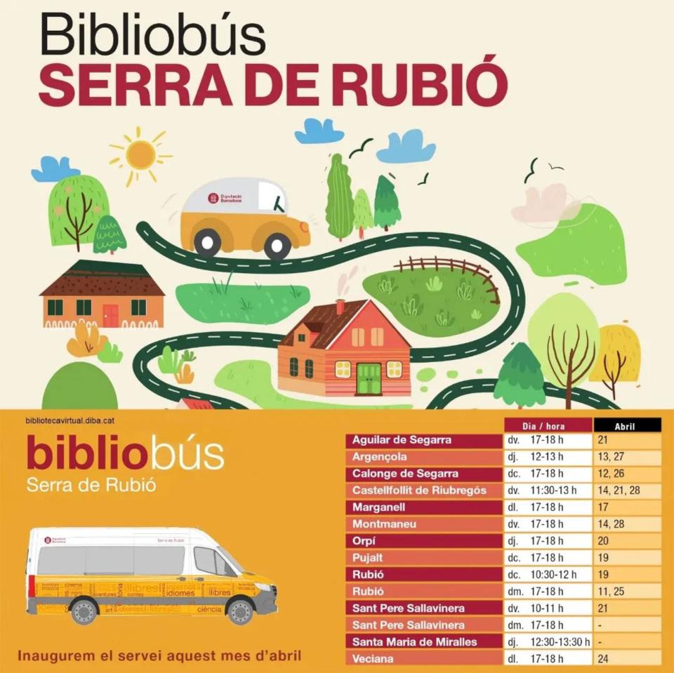 Calendari servei de Bibliobús Serra de Rubió