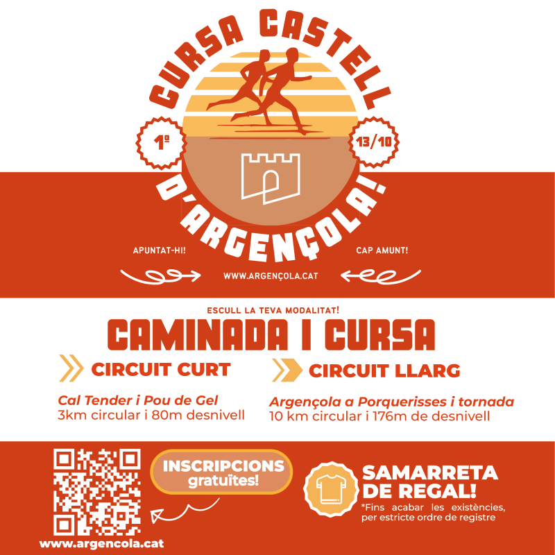 Arriba la 1a Cursa del Castell d’Argençola, diumenge 13 d’octubre