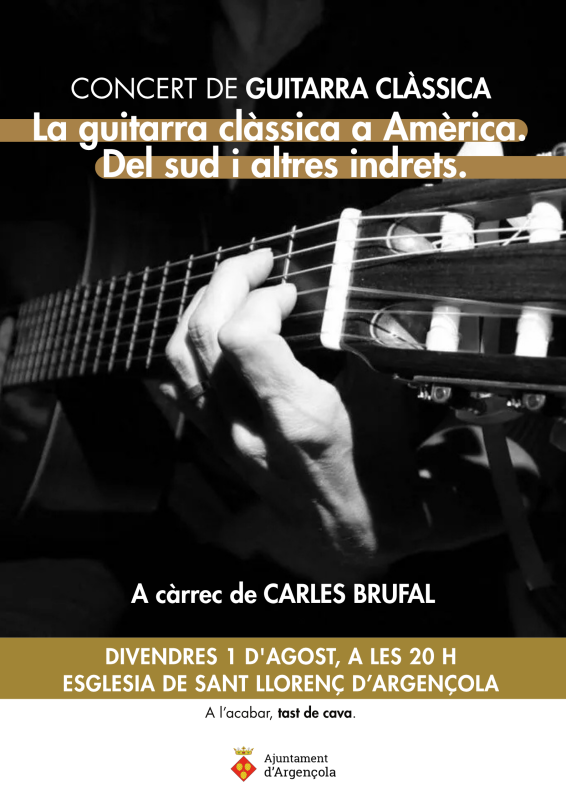 Concert de guitarra clàssica amb Carles Brufal a l’Església de Sant Llorenç d’Argençola