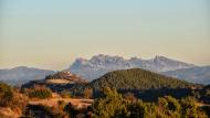 Argençola: Argençola i Montserrat des de Bellmunt de Segarra  Ramon  Sunyer