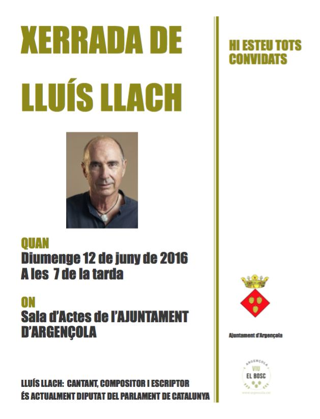 cartell Xerrada de Lluís Llach