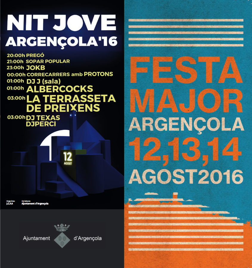 cartell Festa Major d'Argençola 2016