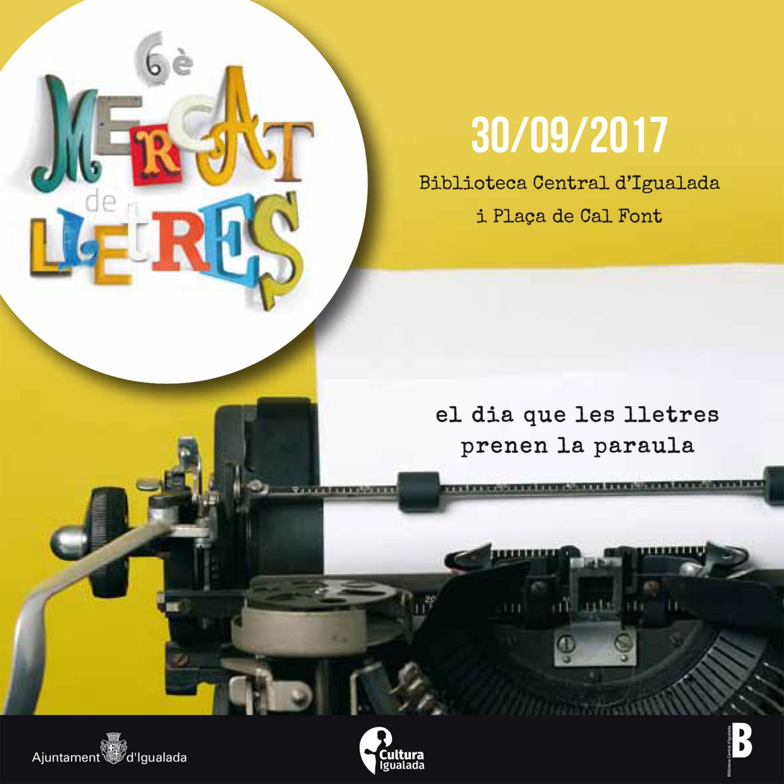 cartell 6è Mercat de Lletres d'Igualada