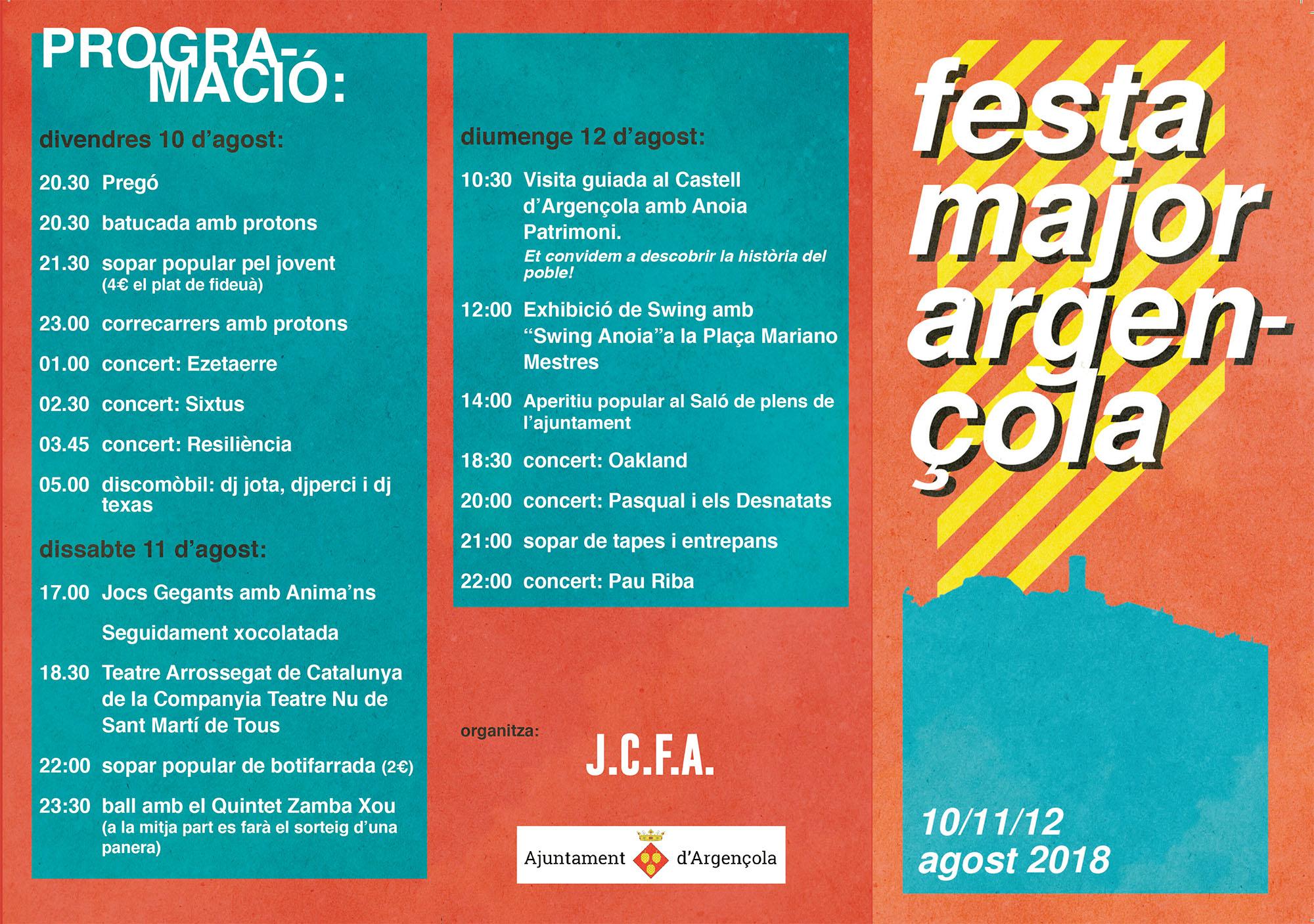 Festa major d'Argençola 2018