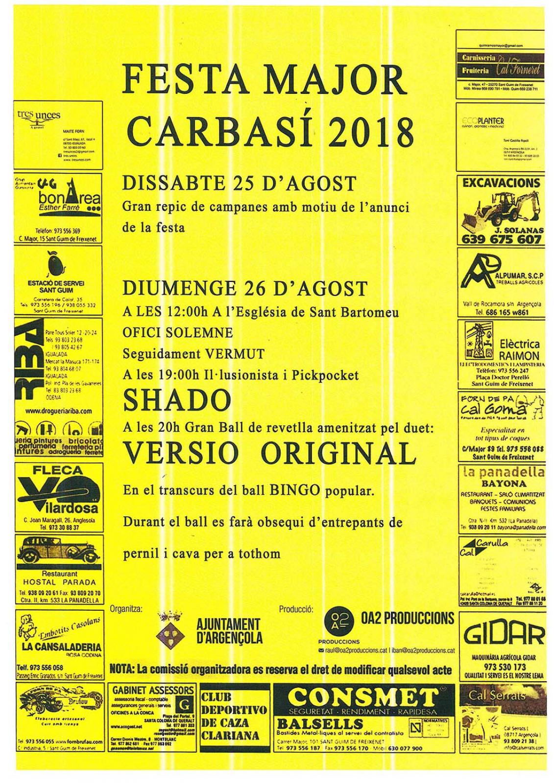 Festa Major de Carbasí 2018