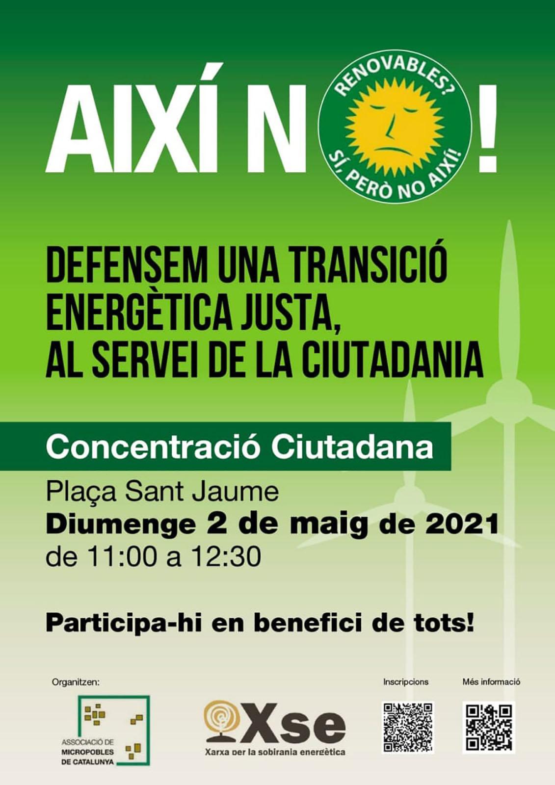 Concentració 'Defensem una transició energètica justa'