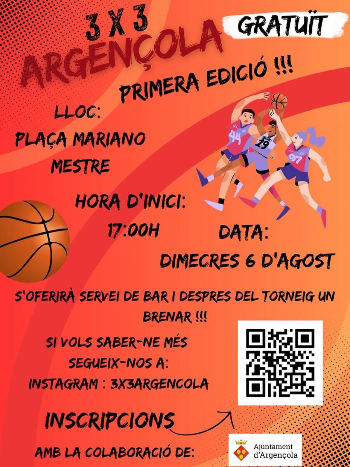 Argençola celebra la 1a edició del Torneig 3x3 de Bàsquet a la plaça Mariano Mestre